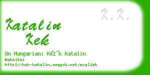 katalin kek business card